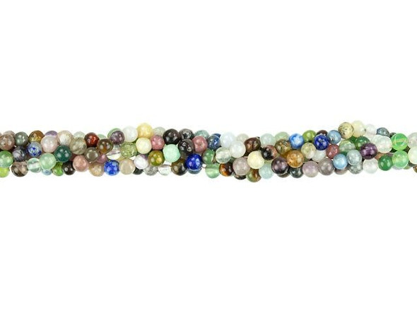 Dakota Stones 2mm Mixed Stone Round Bead Strand