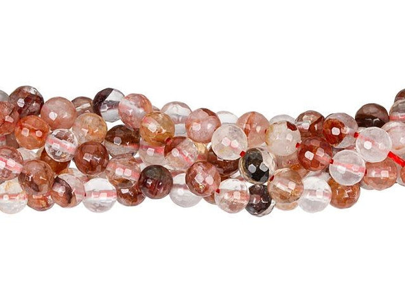 Dakota Stones Blood Quartz 6mm Faceted Round Bead Strand