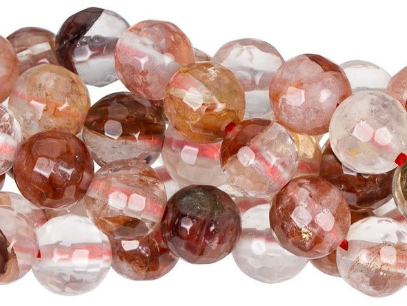 For unforgettable style, try these beads from Dakota Stones. These blood quartz beads feature splashes of deep red, terracotta, pale pink, and clear colors. This combination is warm and rich, so it's sure to add character to your jewelry designs. These beads are perfectly round, so they will work with a variety of styles. The faceted surface adds a beautiful gleam. These beads are versatile in size, so you can use them in necklaces, bracelets, and even earrings.Because gemstones are natural materials, appearances may vary from piece to piece. Each strand includes approximately 63 beads.