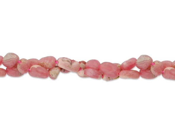 Put some sweet color into your designs with these Dakota Stones gemstone beads. These pink rhodochrosite beads feature rounded pebble shapes, for an organic look in your designs. They are versatile in size, so you can use them in necklaces, bracelets, and even earrings. Because gemstones are natural materials, appearances may vary from piece to piece. Size: 8 x 6mm, Hole Size: 0.8mm
