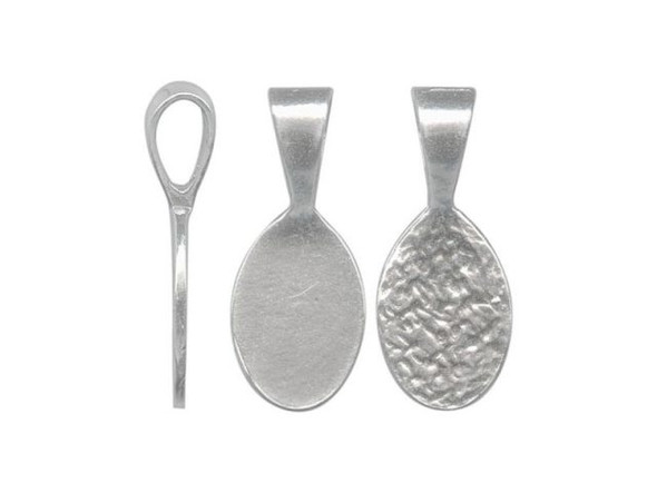 Sterling Silver Glue-On Jewelry Bail, Oval, Small (Each)