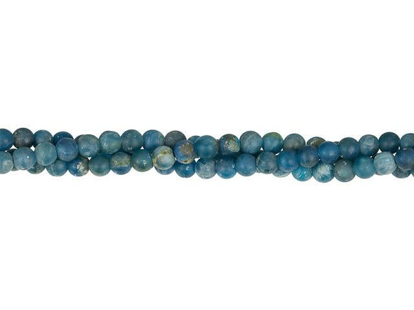 Dakota Stones Matte Blue Apatite 4mm Round Bead Strand