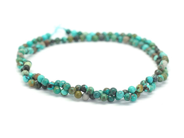 Dakota Stones Hubei Turquoise Green 3mm Round - 15-Inch Bead Strand