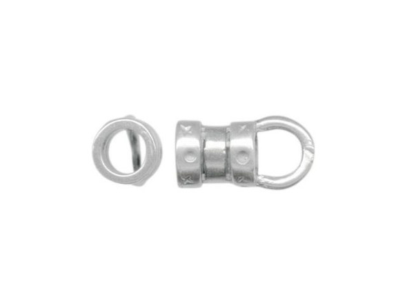 JBB Findings Sterling Silver Center-Crimp Tube with Loop, 3.8mm I.D. (Each)