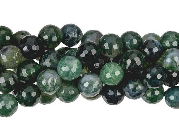 You'll love the earthy look of these Dakota Stones beads. Available by the strand, these gemstone beads feature a classic faceted round shape with diamond-shaped facets cut into the surface for more texture and shine. These beads are the perfect size for matching necklace and bracelet sets. These beads feature deep moss green and gray tones that you'll love showcasing in your projects. Metaphysical properties: Moss agate is said to be a stone that attracts wealth and allows you to see the beauty in everything.Because gemstones are natural materials, appearances may vary from bead to bead. Each strand includes approximately 24 beads.