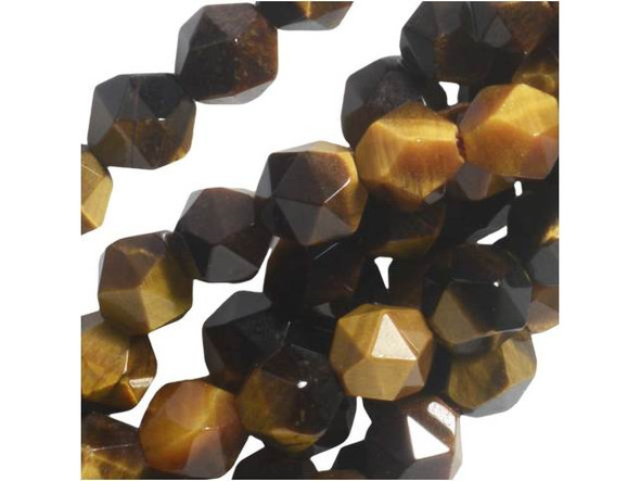 Dakota Stones Tiger Eye 6mm Star Cut Round Bead Strand