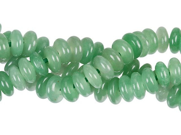 Dakota Stones Green Aventurine 10mm Large-Hole Roundel Bead Strand