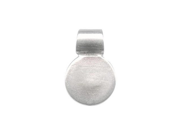 Sterling Silver Glue-On Jewelry Bail, Round, 10mm (Each)