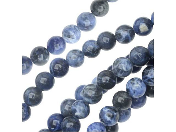 Midnight color comes alive in the Dakota Stones 8mm sodalite round beads. Available by the strand, these beads feature a perfectly round shape full of classic style that will work anywhere. They are the perfect size for using in matching necklace and bracelet sets. These beads feature dark blue color with hints of cloudy white and gray. Use these gemstone beads to add rich style to your designs.Because gemstones are natural materials, appearances may vary from piece to piece. Each strand includes approximately 24 beads.
