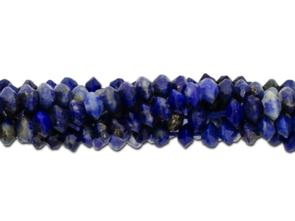 Dakota Stones 2 x 3mm Lapis Diamond Cut, Faceted Saucer Bead Strand