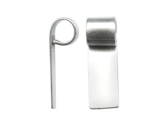 Sterling Silver Bail, Tube Top, 19mm (Each)