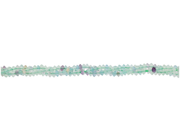 Dakota Stones 2 x 3mm Blue Fluorite Diamond Cut, Faceted Saucer Bead Strand