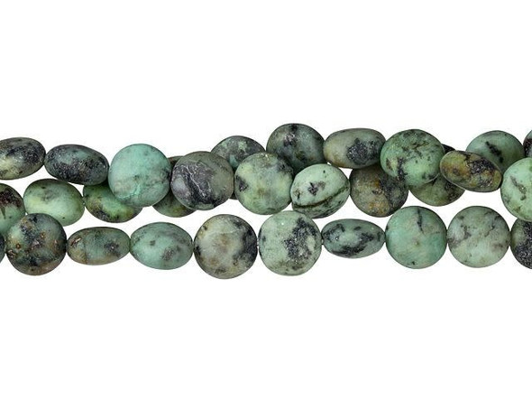 Dakota Stones Matte African Turquoise 8mm Coin Bead Strand