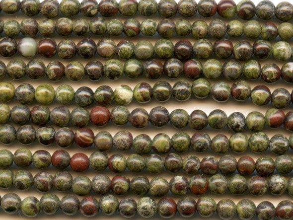 Dakota Stones Dragon Blood Jasper 4mm Round Bead Strand