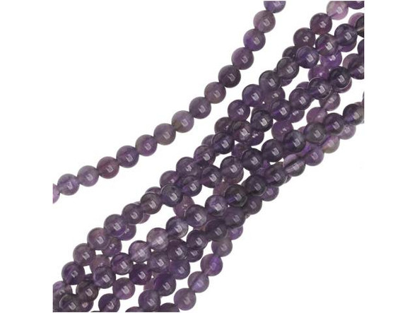 Dakota Stones Amethyst 4mm Round Bead Strand