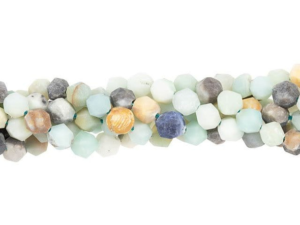 Dakota Stones Matte Black Gold Amazonite 6mm Star Cut Round Bead Strand