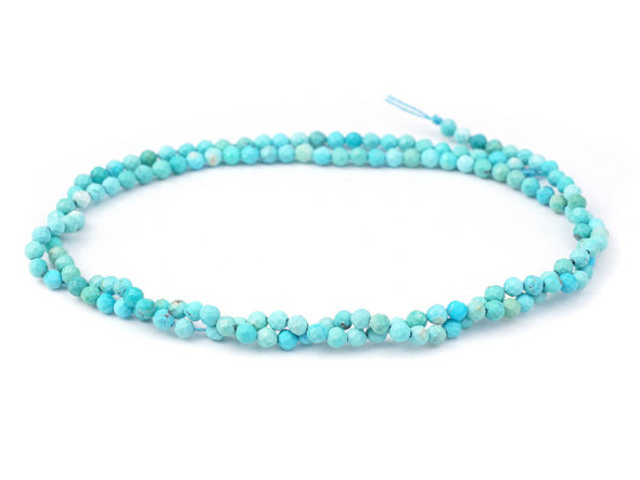 Dakota Stones Hubei Turquoise 2mm Microfaceted Round AA Grade - Limited Editions - 15-Inch Bead Strand