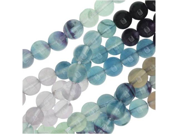 Dakota Stones Banded Fluorite 8mm Round 8-Inch Bead Strand