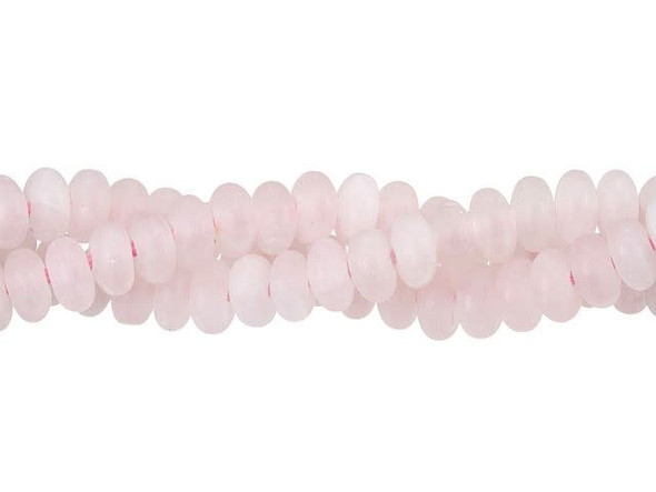 Dakota Stones Matte Rose Quartz 8mm Large-Hole Roundel Bead Strand