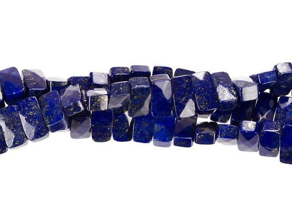 For colorful elegance in your designs, try these lapis beads from Dakota Stones. These beads feature a rectangular shape with two stringing holes. They are versatile in size, so you can add them to multi-strand looks, use them as cute watch bands, and more. These gemstone beads feature the rich blue color lapis is known for. Lapis is a semi-precious stone that was among the first gemstones to be worn as jewelry. Metaphysical Properties: Lapis is said to enhance insight, intellect and awareness.Because gemstones are natural materials, appearances may vary from piece to piece. Each strand includes approximately 40 beads.