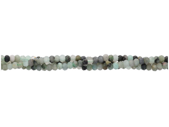 Dakota Stones Emerald 3mm Rondelle Faceted 16-Inch Bead Strand