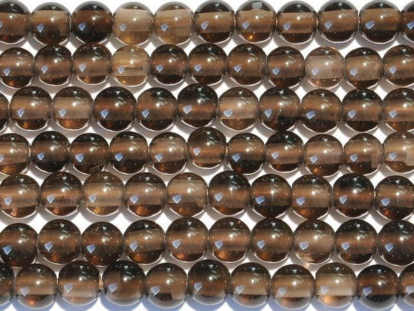 Dakota Stones Smoky Quartz 8mm Large-Hole Round Bead Strand