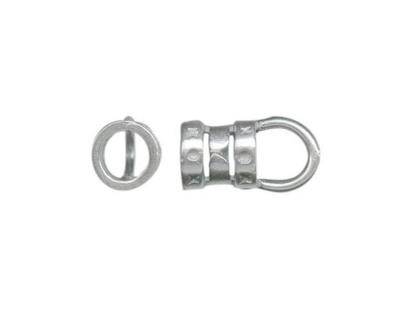 JBB Findings Sterling Silver Center-Crimp Tube with Loop, 4mm I.D. (Each)