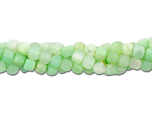 Dakota Stones 4mm Chrysoprase Faceted Cube Bead Strand