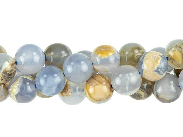 Dakota Stones 8mm Blue Chalcedony (Marbled) Round Bead Strand