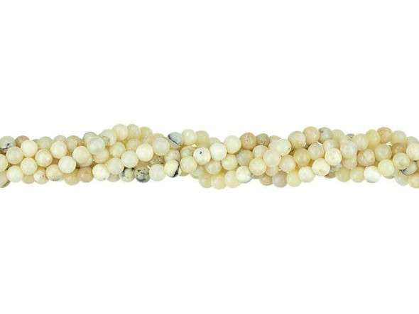 Dakota Stones 2mm White African Opal Round Bead Strand