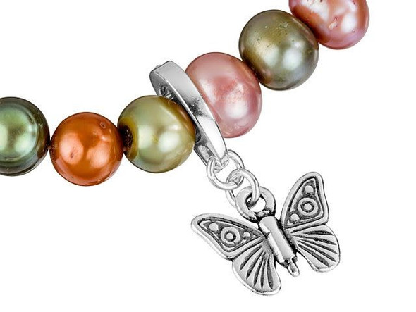 Sterling Silver Pearl Enhancer, with Hole (Each)