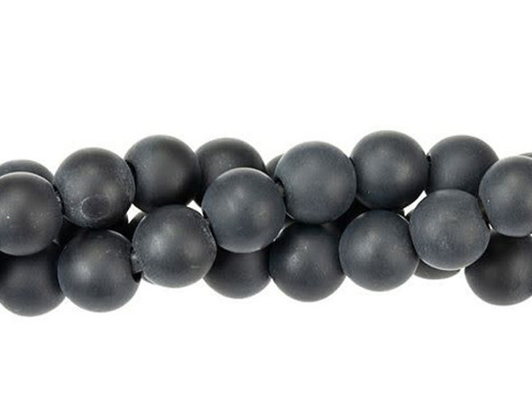 Stand out with dramatic style using the matte onyx 10mm round beads from Dakota Stones. These bold beads feature an orb-like shape for a classic look. They are filled with black color and display a soft, muted shine. Their large size makes for a nice showcase in necklaces or bracelets. These beads are polished and then tumbled to achieve the matte finish. Onyx has a Mohs hardness of 6-7. Metaphysical Properties: Often known as a protection stone, onyx absorbs and dissolves negative energy from the body.Because gemstones are natural materials, appearances may vary from bead to bead. All Onyx beads are heat-treated. Dakota Stones cuts its Onyx from rough material that is heated at least 3 times to make sure the black color is consistent and any light lines are not visible. Each strand includes approximately 20 beads. 