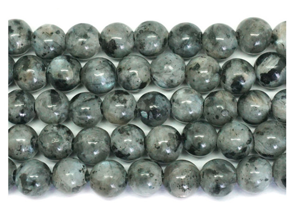 Dakota Stones Larvakite 8mm Round Large Hole Bead Strand