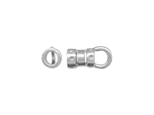 JBB Findings Sterling Silver Center-Crimp Tube with Loop, 2.8mm I.D. (each)