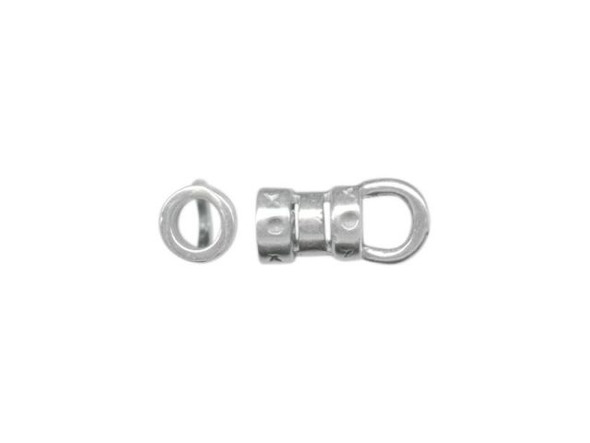 JBB Findings Sterling Silver Center-Crimp Tube with Loop, 2.8mm I.D. (Each)