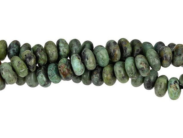 Dakota Stones Matte African Turquoise 8mm Large-Hole Rondelle Bead Strand