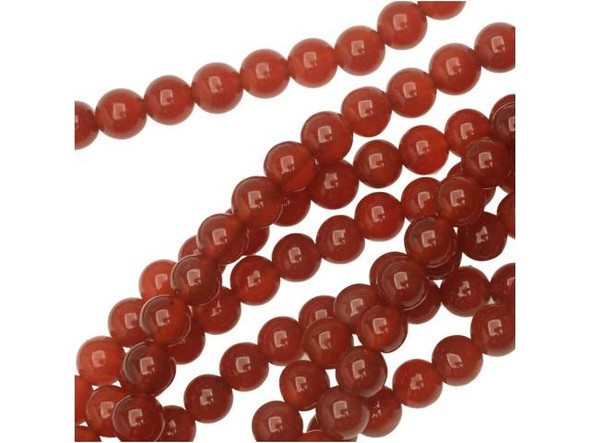 Dakota Stones 6mm Carnelian Round 8-Inch Bead Strand