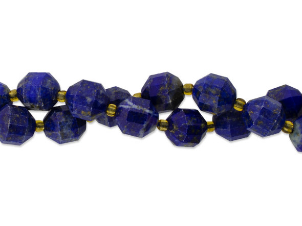 Energize your designs with this Dakota Stones lapis faceted 10mm energy prism bead strand. The beads on this strand feature a faceted cut helping them catch the light. This strand features spacers between each of the beads, so you could use it as-is, or string the beads into a design. Lapis lazuli is a semi-precious stone that contains primarily lazurite, calcite and pyrite. It was among the first gemstones to be worn as jewelry. Try pairing these beads with gold components. Metaphysical Properties: Lapis lazuli is said to enhance insight, intellect and awareness. Because gemstones are natural materials, appearances may vary from piece to piece. Size: 10mm, Hole Size: 0.8mm