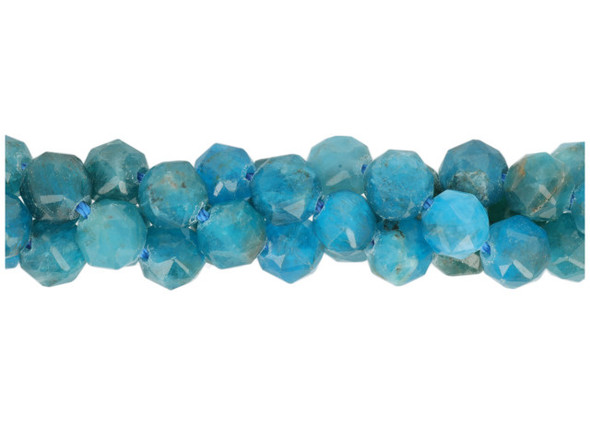 The colors of the ocean fill these Dakota Stones 6mm blue apatite double heart star cut beads. These beads feature diamond cut double heart facets that help them catch the light. These blue apatite gemstone beads feature deep blues and greens. Blue apatite is a blue transparent phosphate material. It derives from the Greek word "apate", meaning to deceive, because it is often mistaken for other stones. Metaphysical Properties: Often called a dual-action stone, blue apatite is used to achieve goals. It removes negativity, confusion and stimulates the mind to expand knowledge and truth. It is a great stone for encouraging inspiration and is famous for deepening meditation. Because gemstones are natural materials, appearances may vary from piece to piece. Each strand includes approximately 64 beads. Dimensions: 6mm