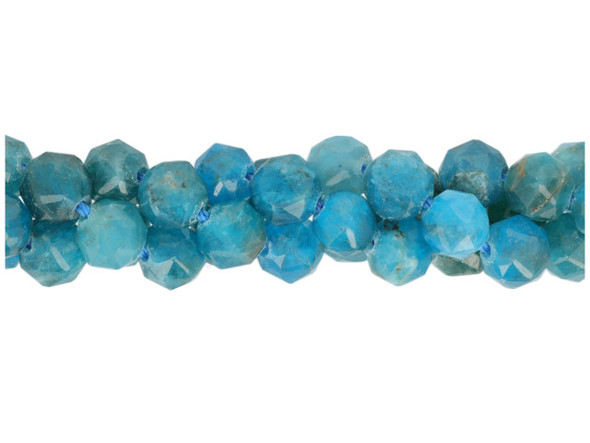 Dakota Stones 6mm Blue Apatite Double Heart Star Cut Bead Strand