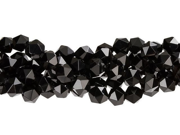 Keep your style bold with these Dakota Stones beads. These gemstone beads feature a round shape with a star cut filled with triangular facets. You'll love using these beads in matching necklace and bracelet sets. Onyx is a variety of chalcedony that is similar to agate. Metaphysical Properties: Often known as a protection stone, onyx is said to absorb and dissolve negative energy from the body.Because gemstones are natural materials, appearances may vary from piece to piece. All Onyx beads are heat-treated. Dakota Stones cuts its Onyx from rough material that is heated at least 3 times to make sure the black color is consistent and any light lines are not visible. 