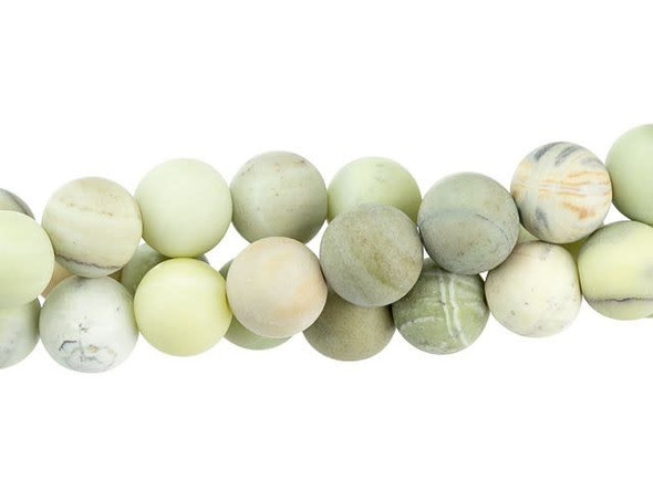 Wonderful neutral tones fill these Dakota Stones gemstone beads. These beads are perfectly round in shape, so they will work in any classic style. They are the perfect size for matching necklace and bracelet sets. They feature easy-on-the-eyes butter tones of pale yellow and cream. The matte finish gives each bead a soft look. Australian Butter Jasper is a relatively new variation of jasper you'll love adding to your jewelry designs. Because gemstones are natural materials, appearances may vary from piece to piece. Each strand includes approximately 25 beads. 