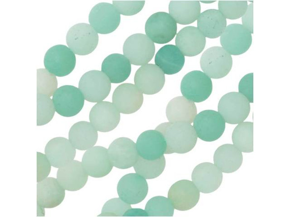 Dakota Stones Matte Amazonite 4mm Round 8-Inch Bead Strand