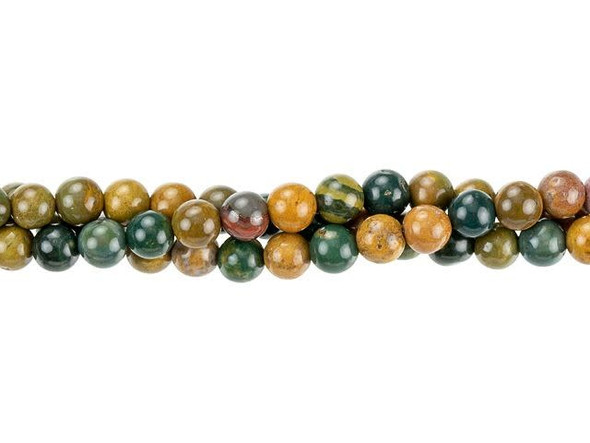 Amazing color fills these Dakota Stones gemstone beads. These beads feature a perfectly round shape. They are small in size, so you can use them as spacers or as pops of color in earrings. Named for the village near where it is found in Madagascar, Kabamby Ocean Jasper is known for its colors - dark green and mustardy yellow, with accents of pink, red, and white. You'll also love the beautiful patterns. Metaphysical Properties: Ocean Jasper is believed to be linked to the lost city of Atlantis and to hold mystic knowledge. Because gemstones are natural materials, appearances may vary from bead to bead. Each strand includes approximately 52 beads. 