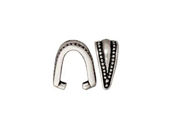TierraCast Antiqued Silver Plated Pinch Bail, Prong Bail, Royal (ten)