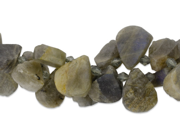 Dakota Stones Labradorite Rough Top-Drilled 25 x 18mm Bead Strand