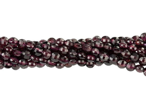 Dakota Stones Purple Garnet 4mm Faceted Coin Bead Strand