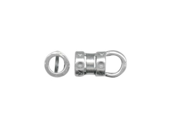 JBB Findings Sterling Silver Center-Crimp Tube with Loop, 3.5mm I.D. (Each)