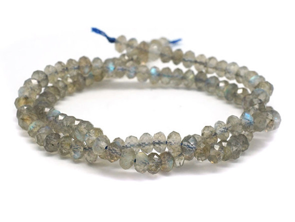 Dakota Stones 6mm Labradorite Natural Rondelle AAA Grade - 15-16 Inch 16-Inch Bead Strand