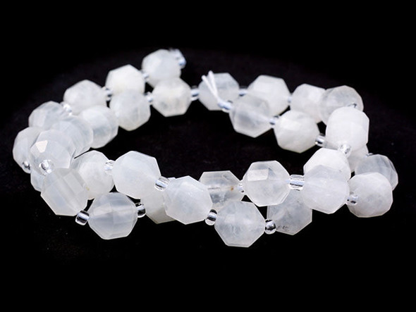 Dakota Stones Selenite 10mm Faceted Energy Prism - 15-16 Inch Bead Strand